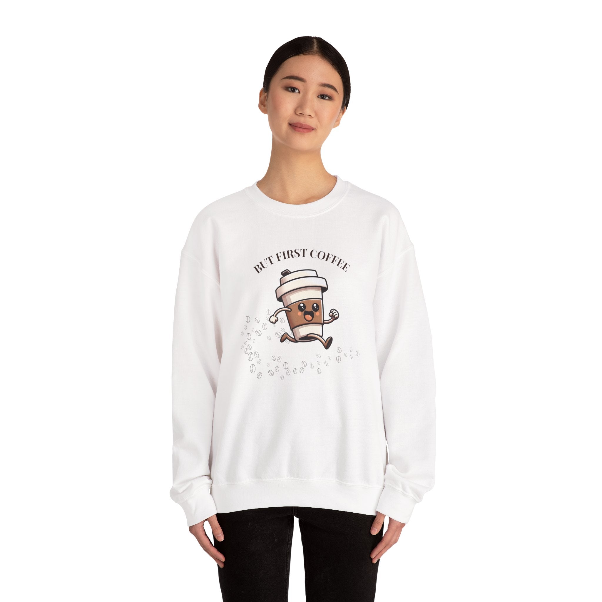 Cute Coffee Lover Sweatshirt, Unisex Crewneck, Gift for Coffee Lovers, Funny Coffee Apparel, Cozy Relaxed Fit, Casual Everyday Wear