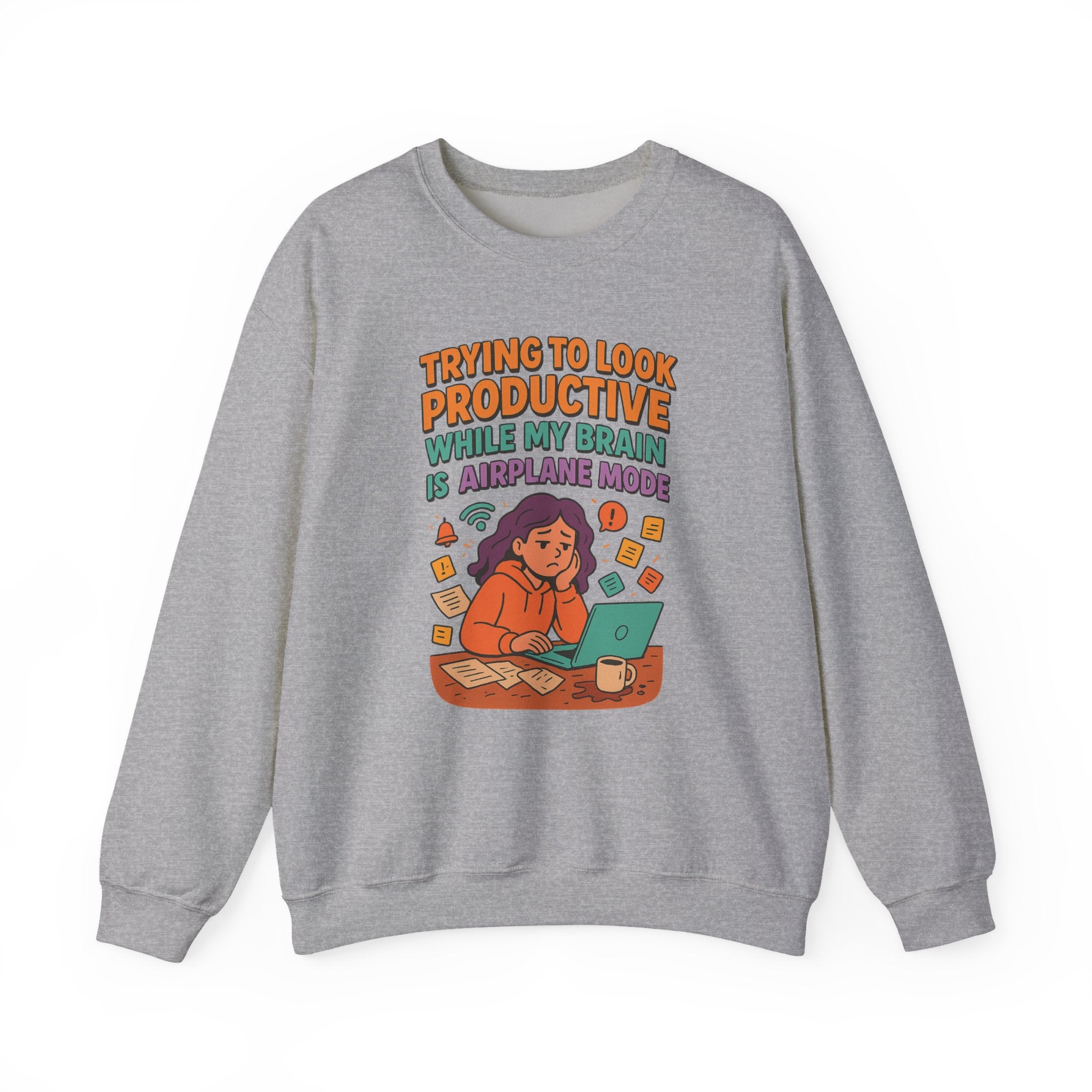 Productive Vibe Crewneck Sweatshirt | Cozy Gift for Students, Work from Home, Loungewear, Productivity Inspiration, Relaxed Style