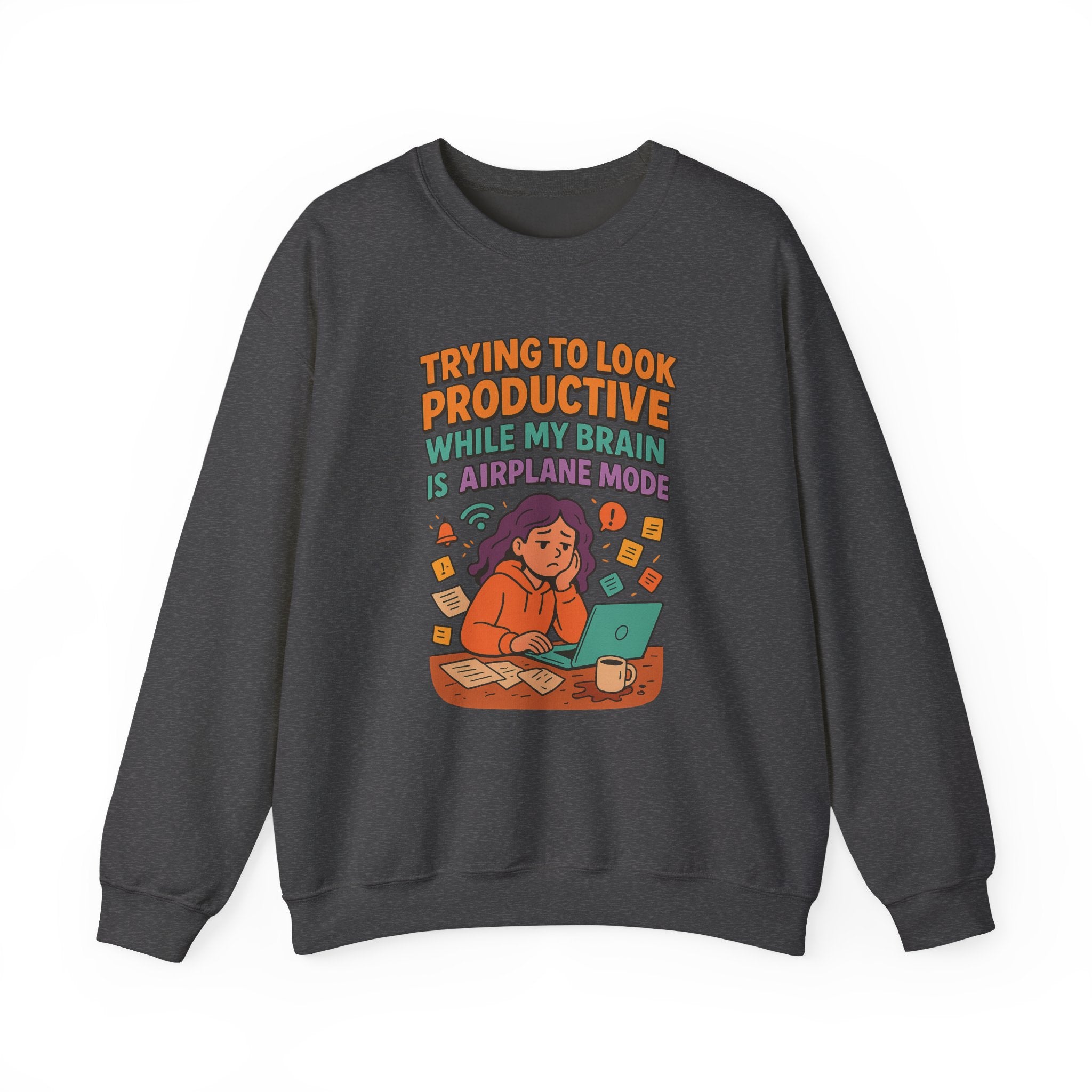 Productive Vibe Crewneck Sweatshirt | Cozy Gift for Students, Work from Home, Loungewear, Productivity Inspiration, Relaxed Style