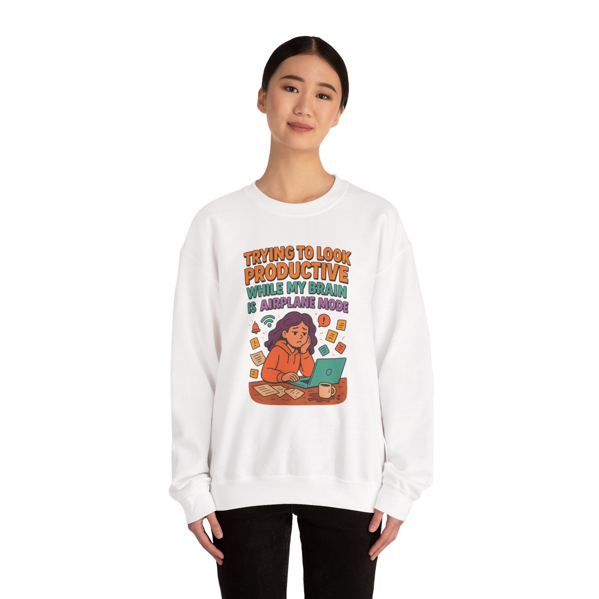 Productive Vibe Crewneck Sweatshirt | Cozy Gift for Students, Work from Home, Loungewear, Productivity Inspiration, Relaxed Style