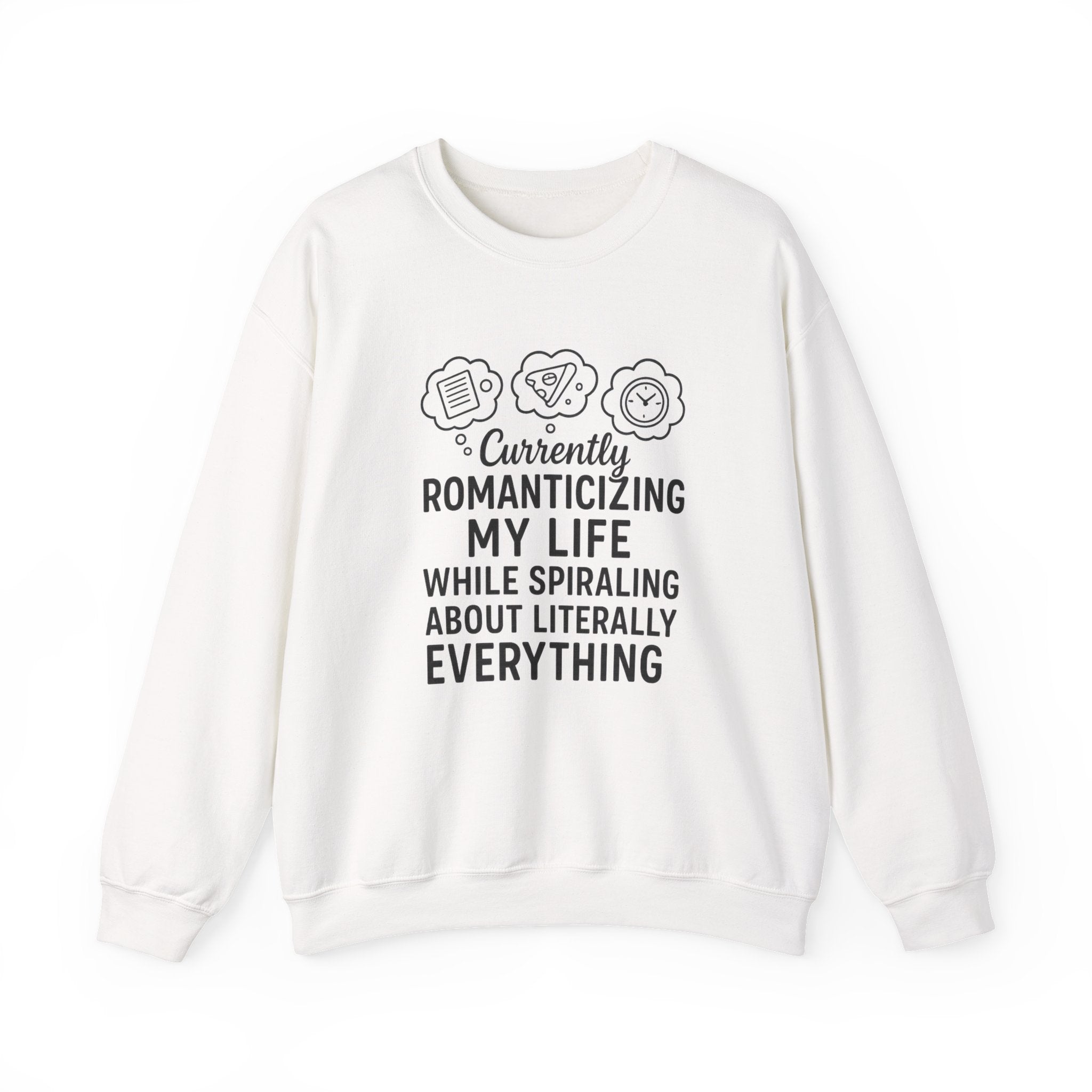 Romanticizing Life Crewneck Sweatshirt, Cozy Unisex Sweatshirt, Inspirational Gift, Casual Fashion, Comfortable Everyday Wear