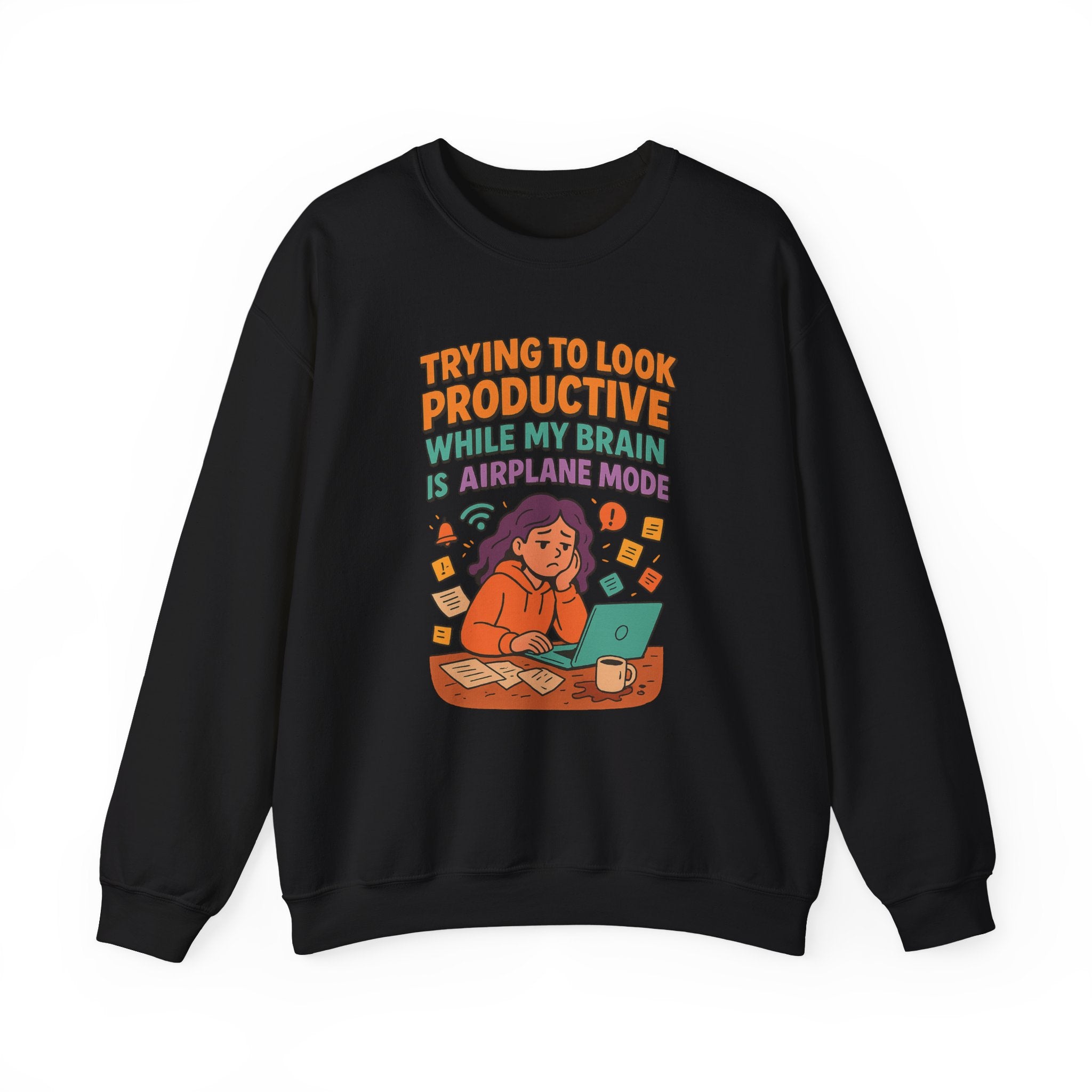 Productive Vibe Crewneck Sweatshirt | Cozy Gift for Students, Work from Home, Loungewear, Productivity Inspiration, Relaxed Style