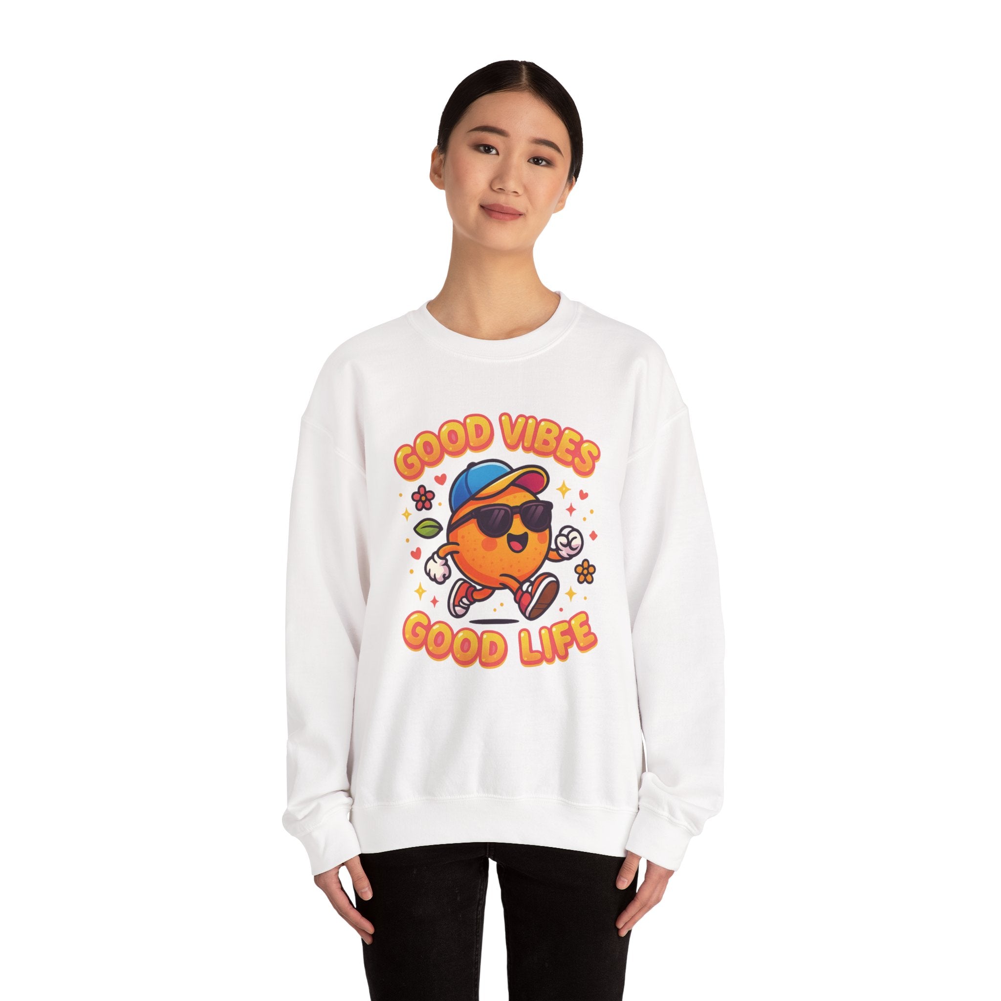 Good Vibes Unisex Sweatshirt | Happy Crewneck for Everyday Comfort, Ideal Gift for Friends, Casual Wear, Positive Vibes, Cozy Fashion
