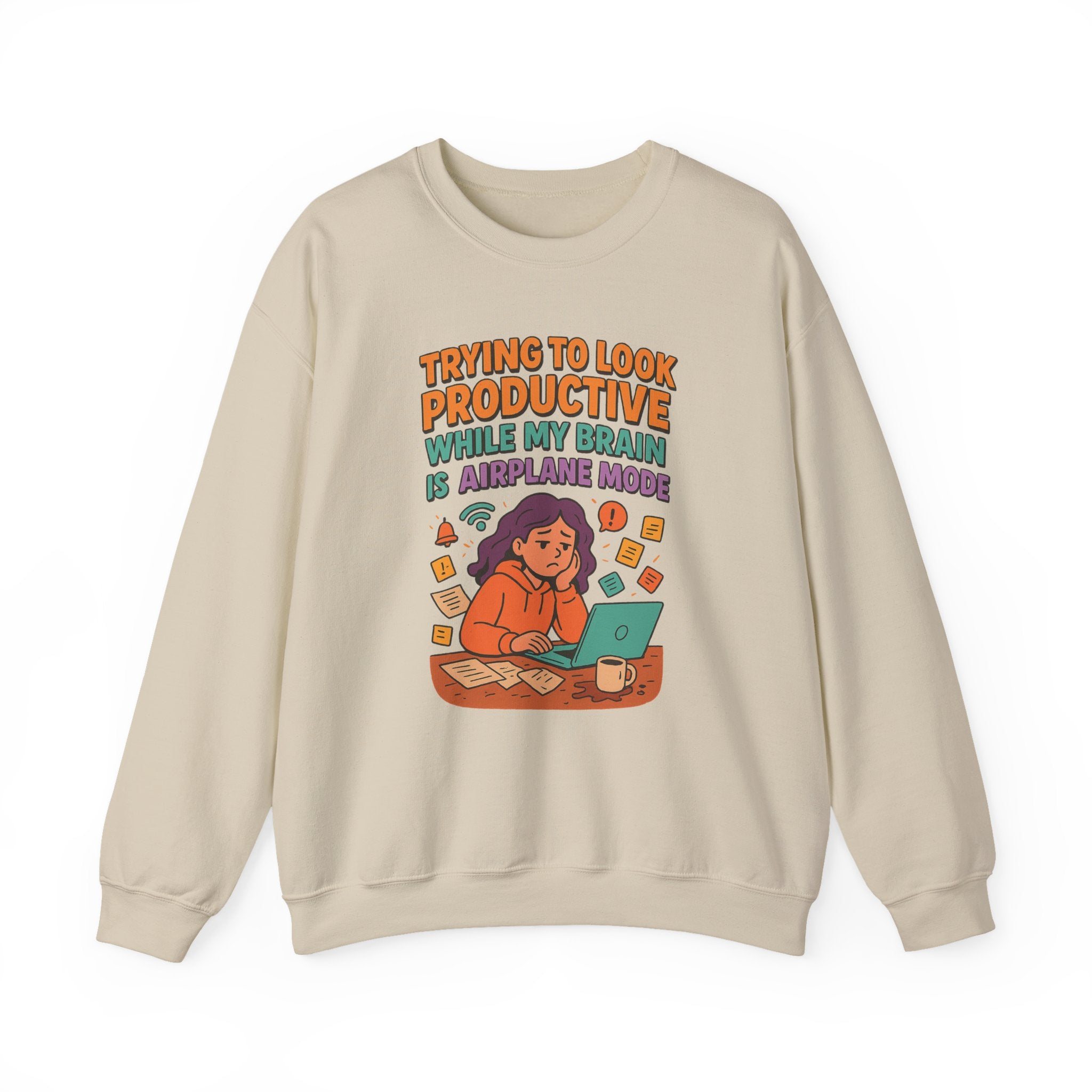 Productive Vibe Crewneck Sweatshirt | Cozy Gift for Students, Work from Home, Loungewear, Productivity Inspiration, Relaxed Style