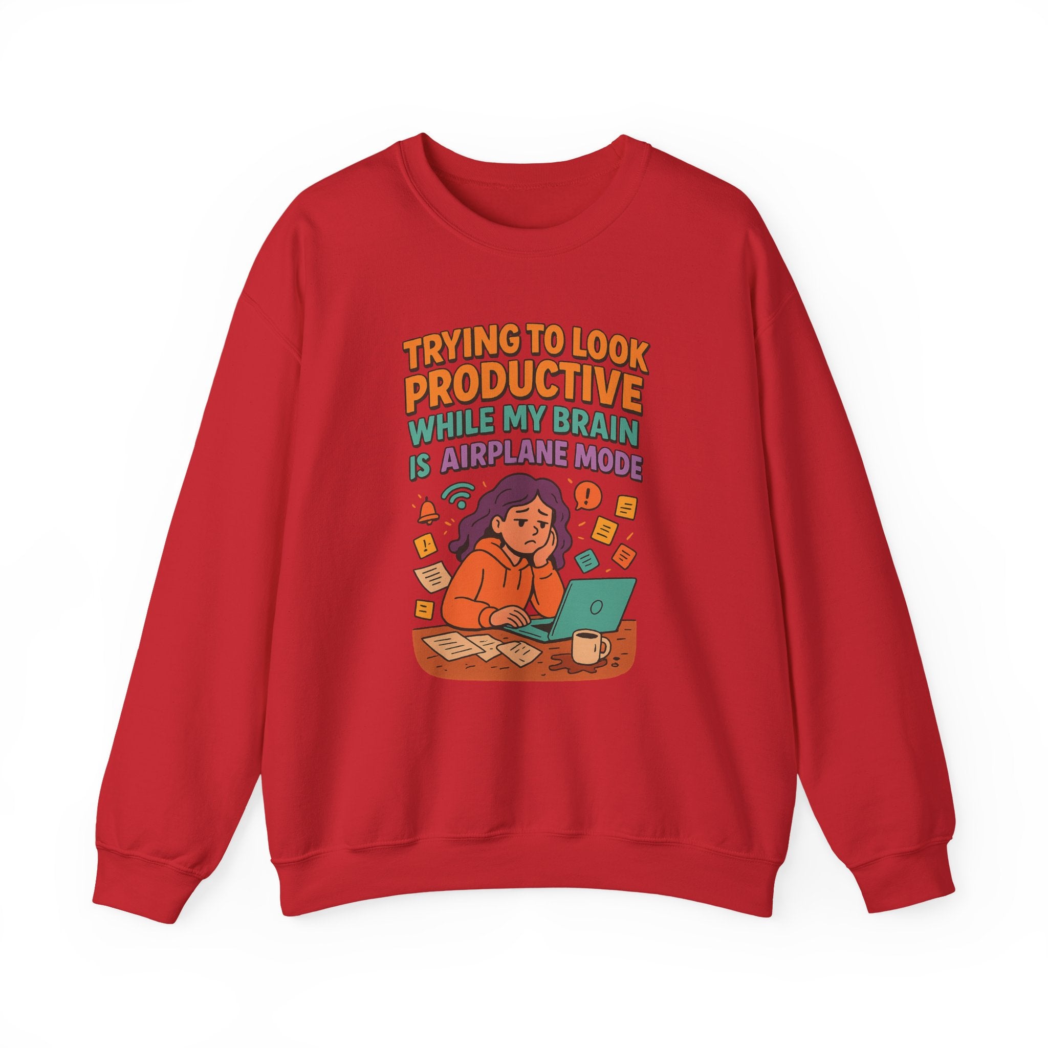 Productive Vibe Crewneck Sweatshirt | Cozy Gift for Students, Work from Home, Loungewear, Productivity Inspiration, Relaxed Style