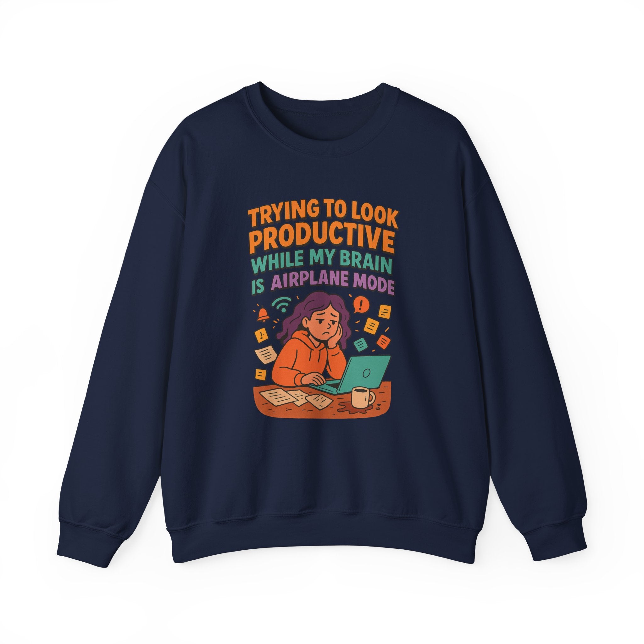 Productive Vibe Crewneck Sweatshirt | Cozy Gift for Students, Work from Home, Loungewear, Productivity Inspiration, Relaxed Style