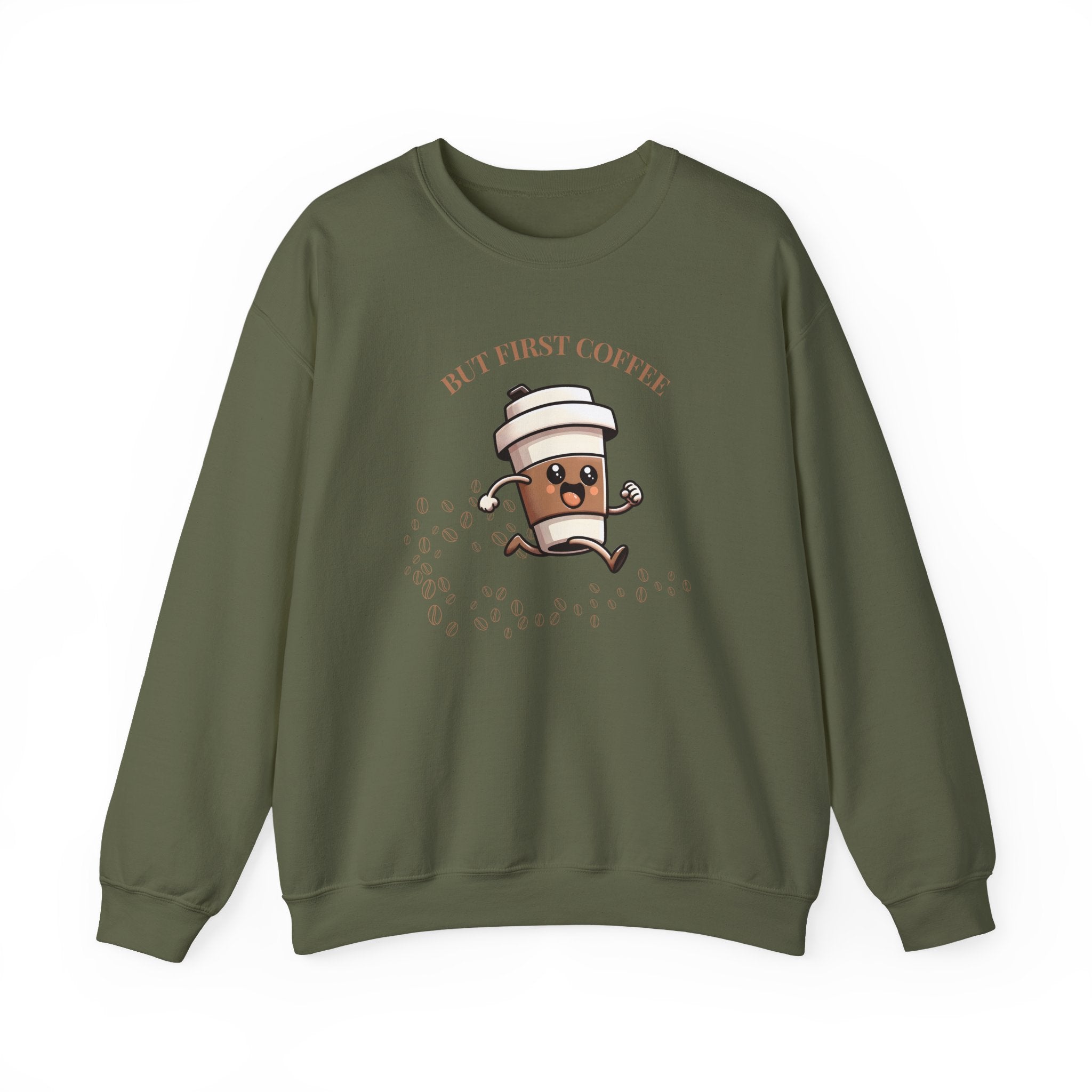 Cute Coffee Lover Sweatshirt, Unisex Crewneck, Gift for Coffee Lovers, Funny Coffee Apparel, Cozy Relaxed Fit, Casual Everyday Wear