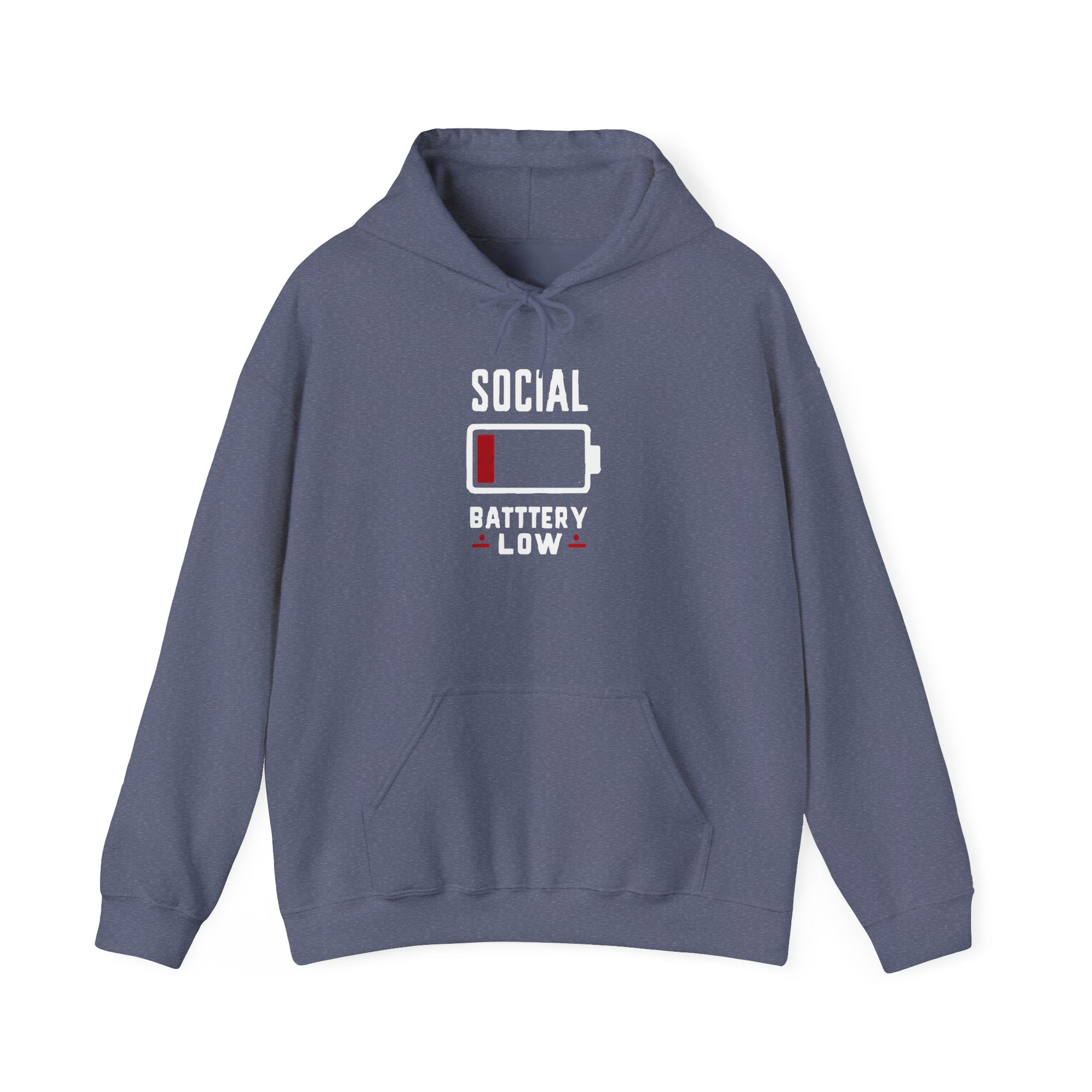 Social Battery Low Unisex Heavy Blend™ Hooded Sweatshirt