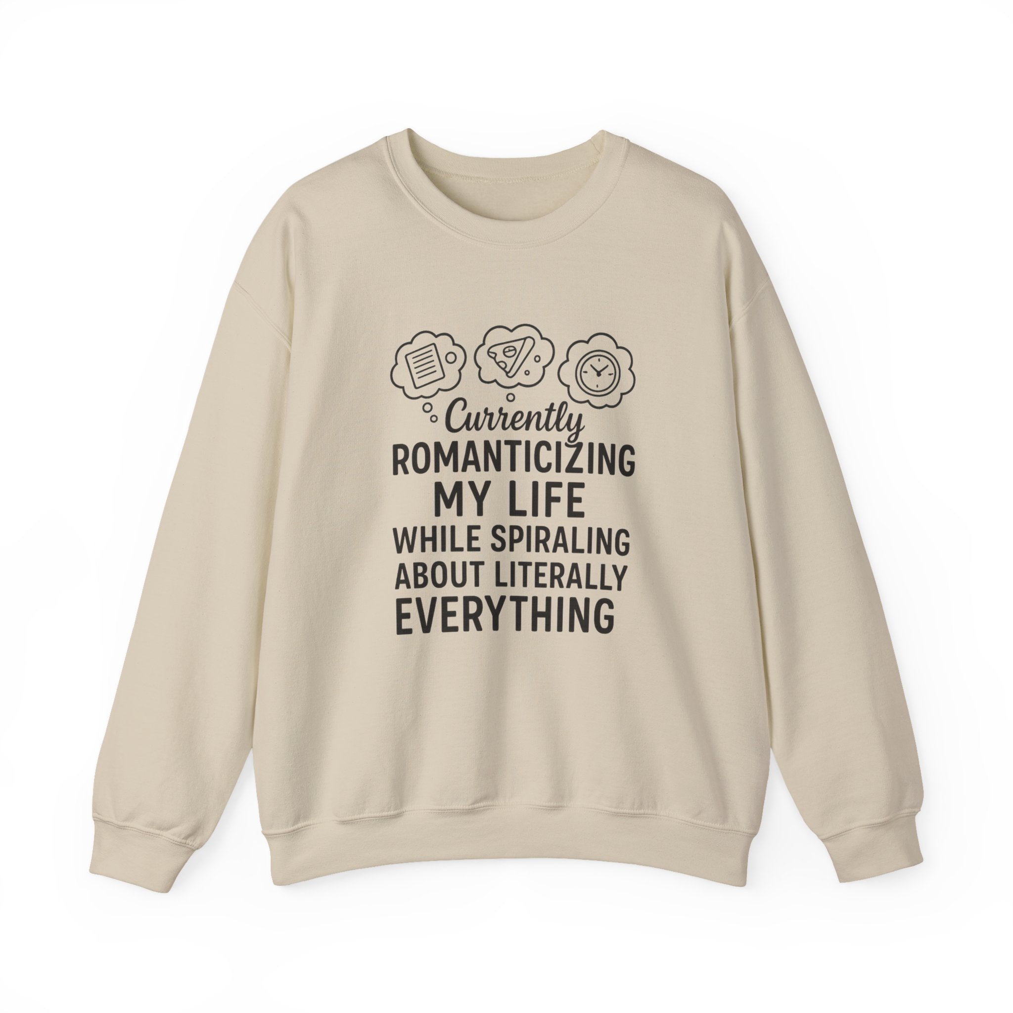 Romanticizing Life Crewneck Sweatshirt, Cozy Unisex Sweatshirt, Inspirational Gift, Casual Fashion, Comfortable Everyday Wear