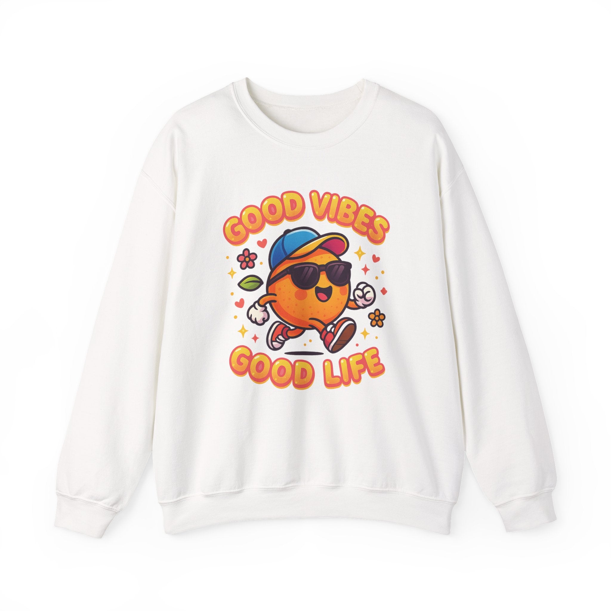 Good Vibes Unisex Sweatshirt | Happy Crewneck for Everyday Comfort, Ideal Gift for Friends, Casual Wear, Positive Vibes, Cozy Fashion