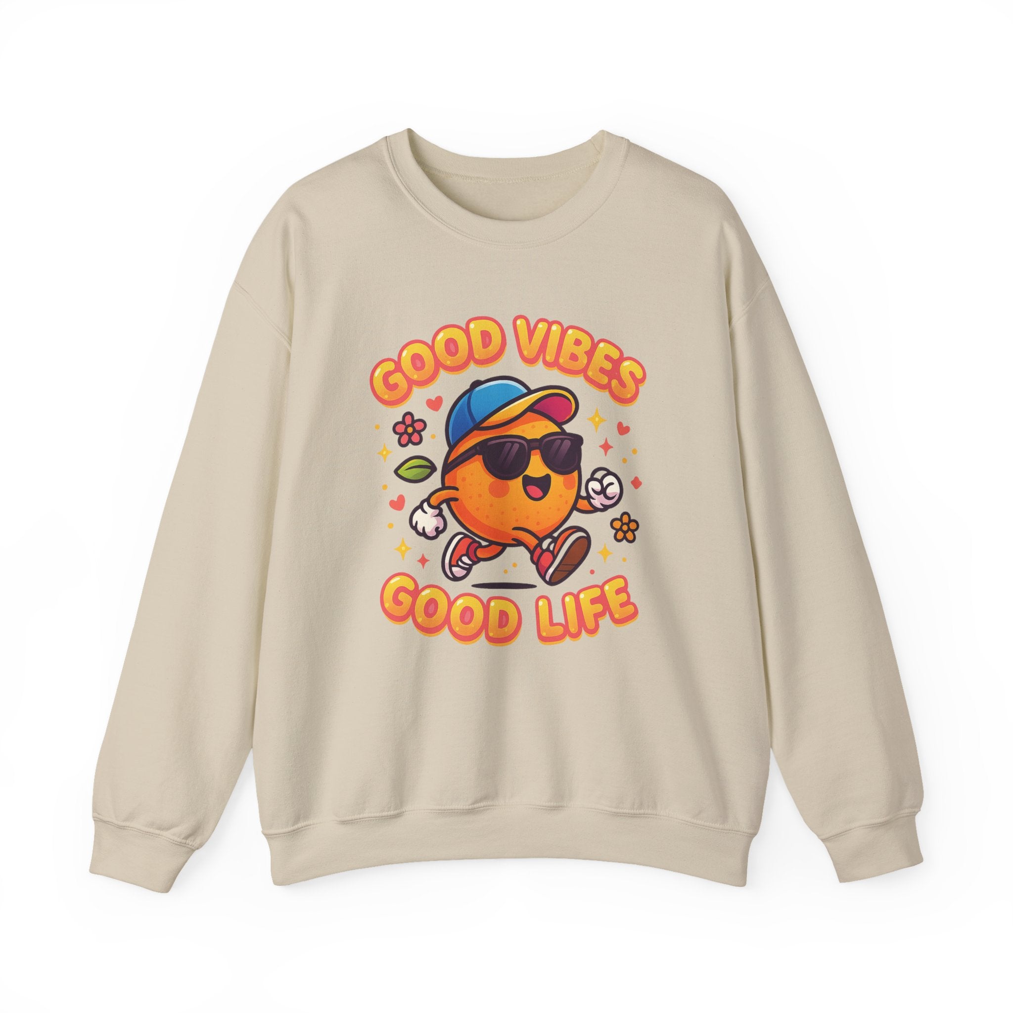 Good Vibes Unisex Sweatshirt | Happy Crewneck for Everyday Comfort, Ideal Gift for Friends, Casual Wear, Positive Vibes, Cozy Fashion