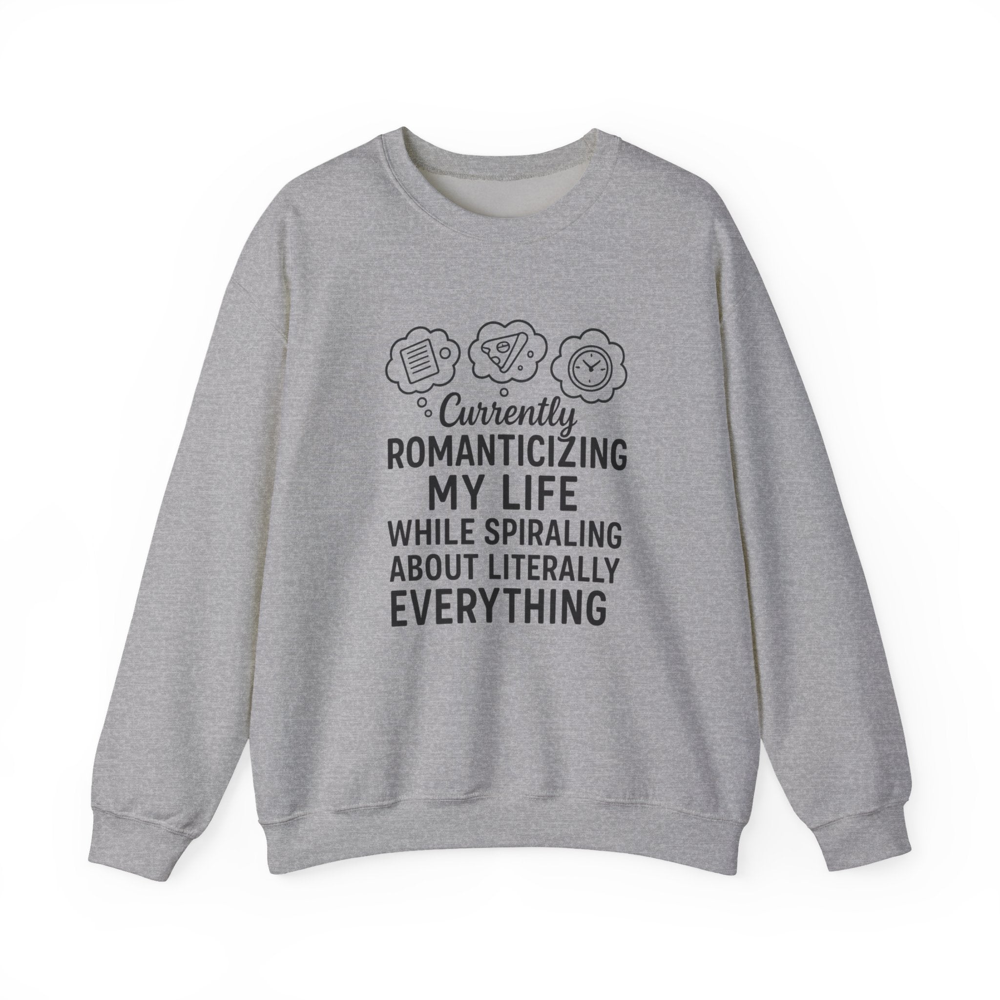 Romanticizing Life Crewneck Sweatshirt, Cozy Unisex Sweatshirt, Inspirational Gift, Casual Fashion, Comfortable Everyday Wear
