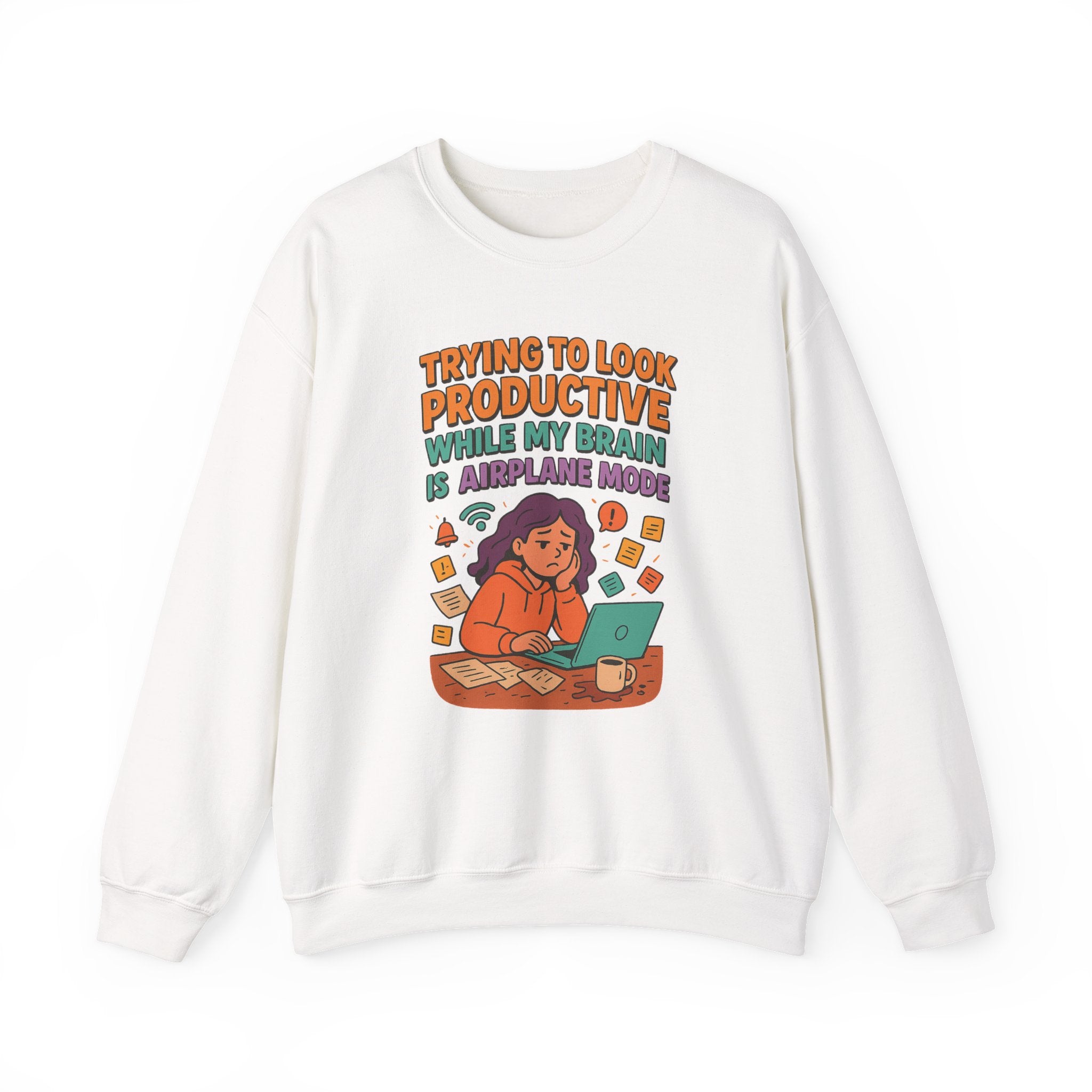 Productive Vibe Crewneck Sweatshirt | Cozy Gift for Students, Work from Home, Loungewear, Productivity Inspiration, Relaxed Style