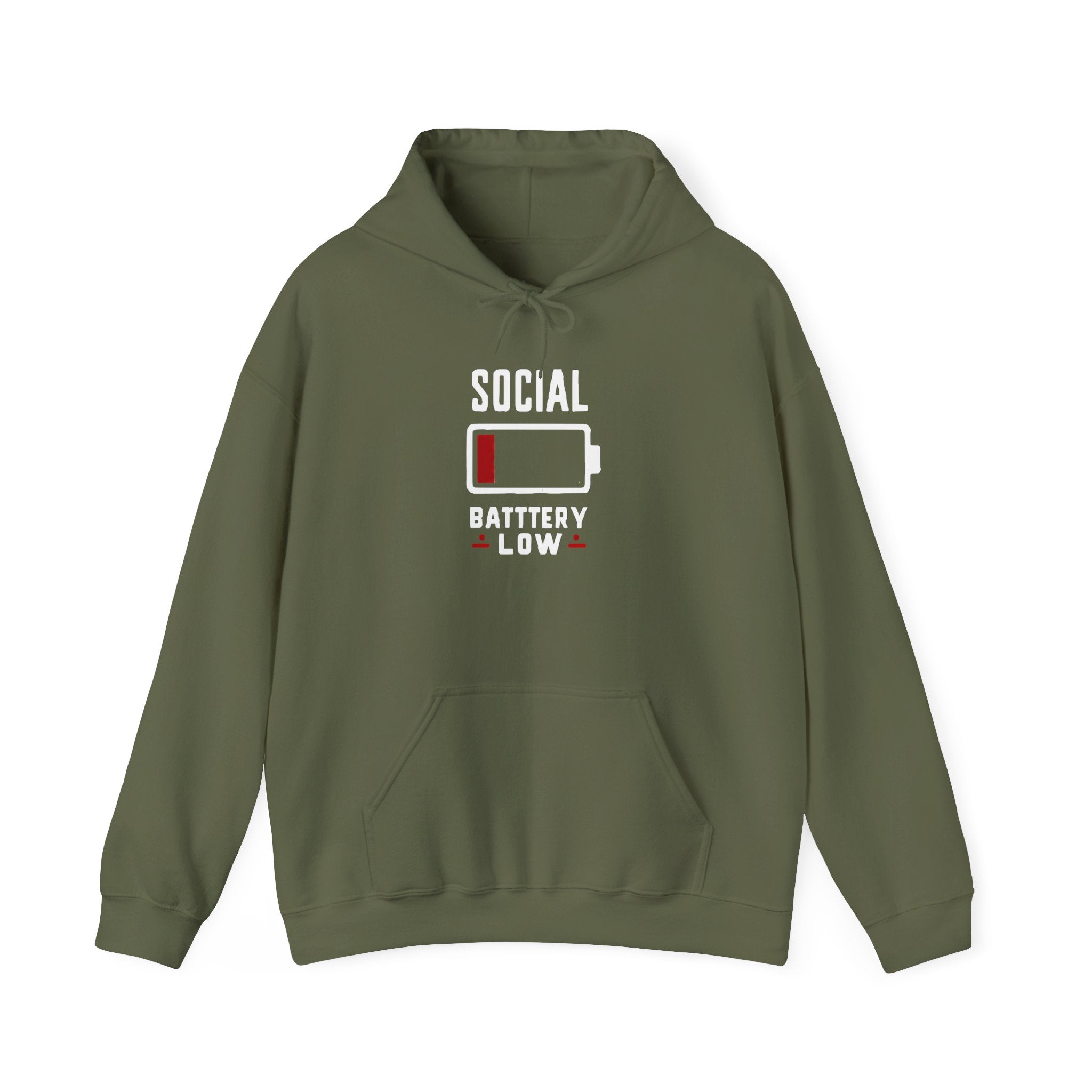 Social Battery Low Unisex Heavy Blend™ Hooded Sweatshirt
