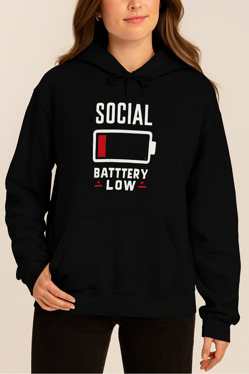 Social Battery Low Unisex Heavy Blend™ Hooded Sweatshirt