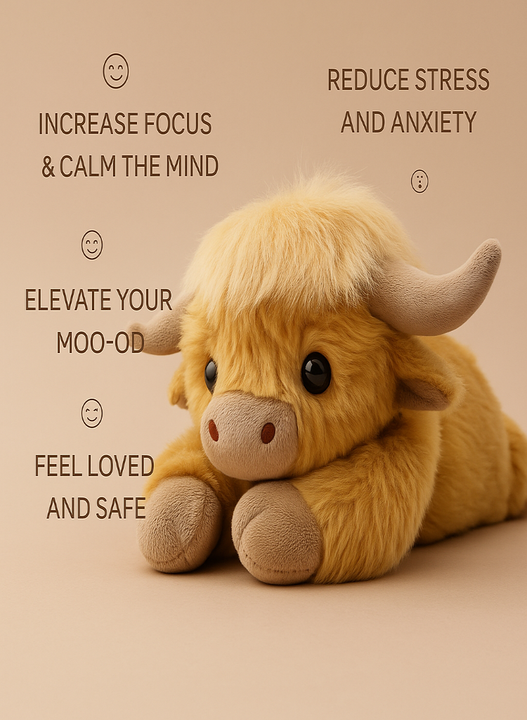 MooMoo the Highland Cow Weighted Animal
