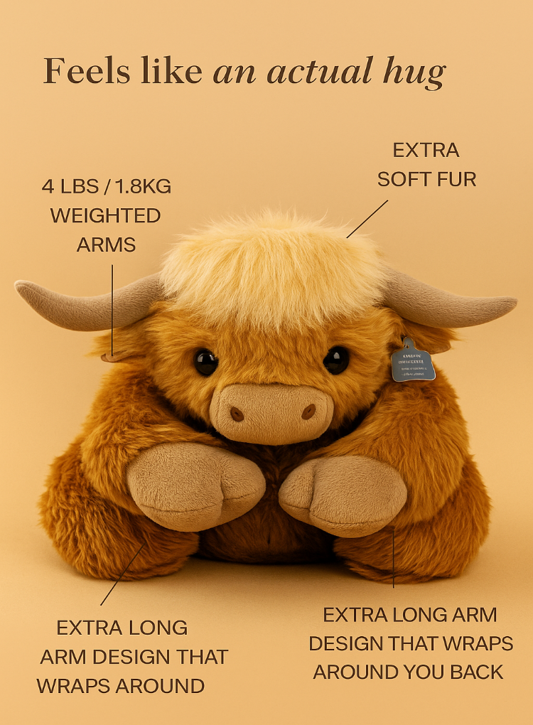 MooMoo the Highland Cow Weighted Animal