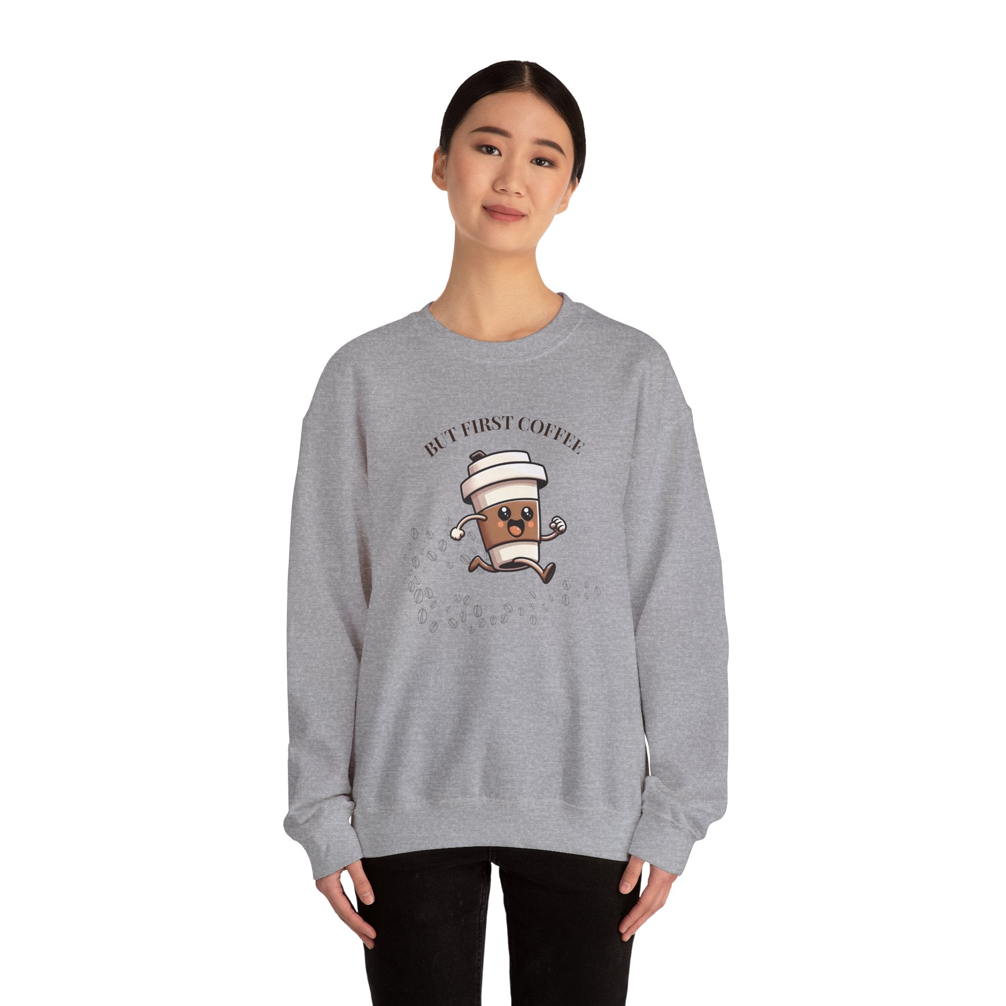 Cute Coffee Lover Sweatshirt, Unisex Crewneck, Gift for Coffee Lovers, Funny Coffee Apparel, Cozy Relaxed Fit, Casual Everyday Wear
