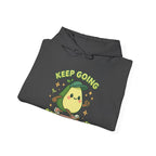 Cute Avocado Inspirational Hoodie - Keep Going, Keep Growing, Fall Fashion, Unique Gift, Comfy Sweatshirt, Cozy Apparel