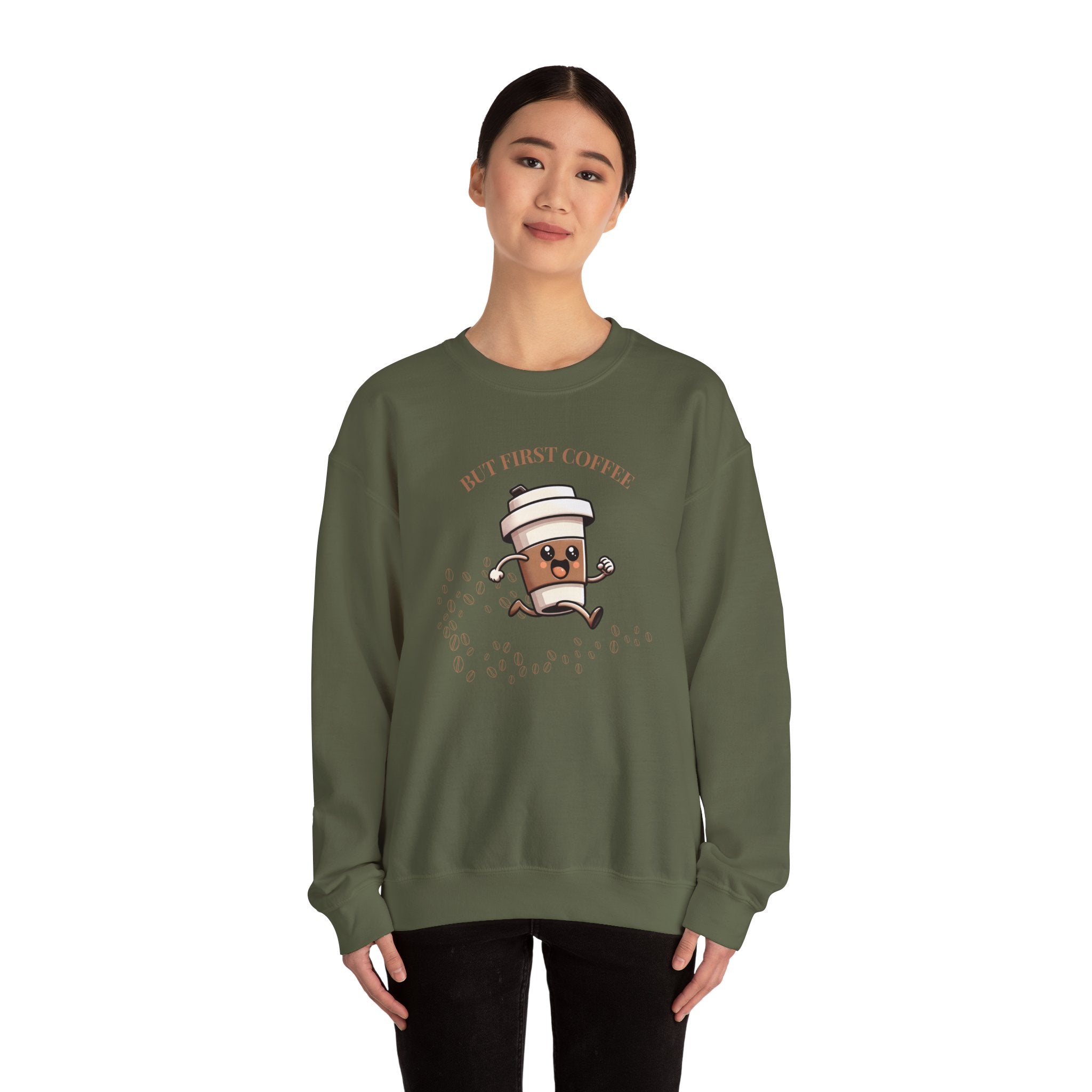 Cute Coffee Lover Sweatshirt, Unisex Crewneck, Gift for Coffee Lovers, Funny Coffee Apparel, Cozy Relaxed Fit, Casual Everyday Wear