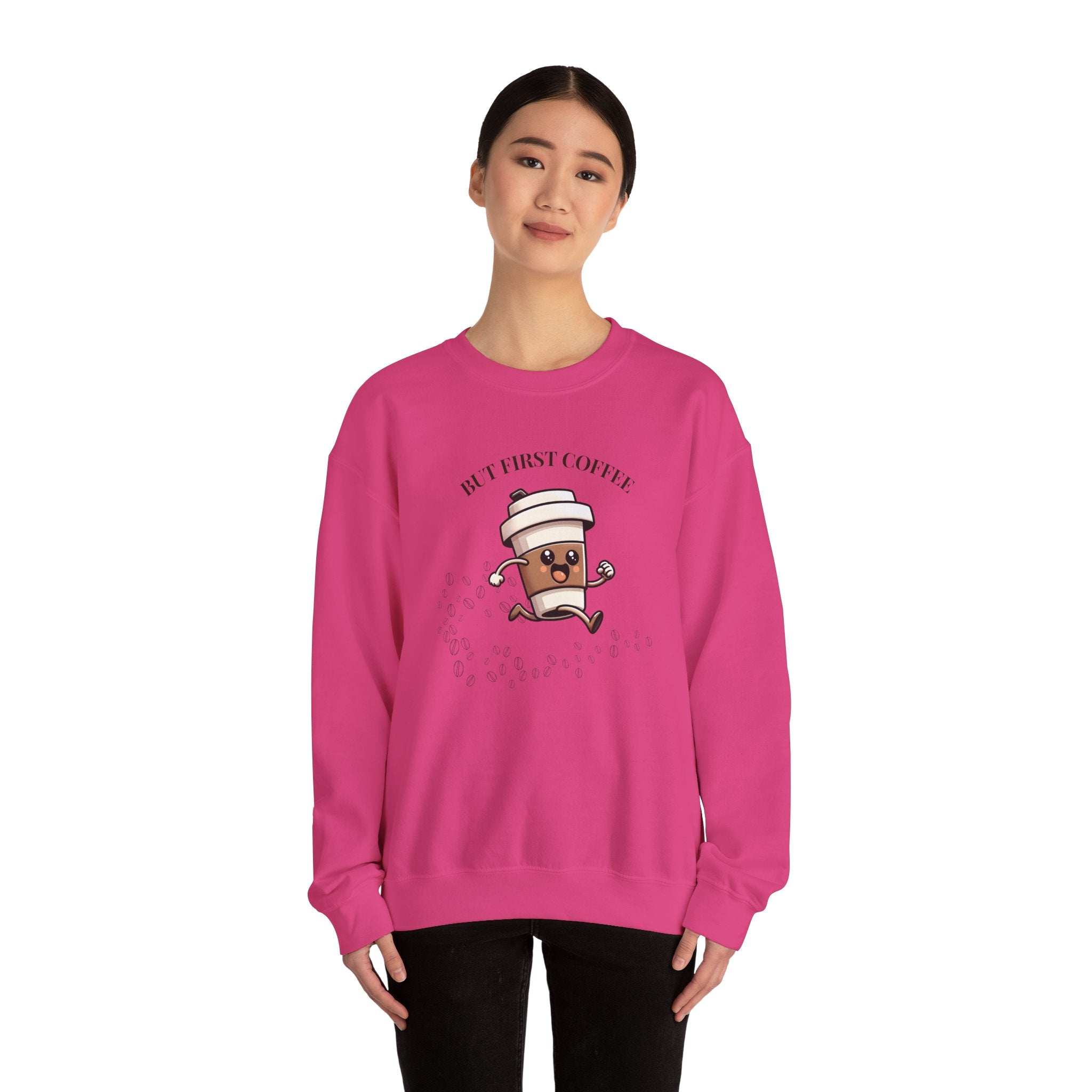 Cute Coffee Lover Sweatshirt, Unisex Crewneck, Gift for Coffee Lovers, Funny Coffee Apparel, Cozy Relaxed Fit, Casual Everyday Wear