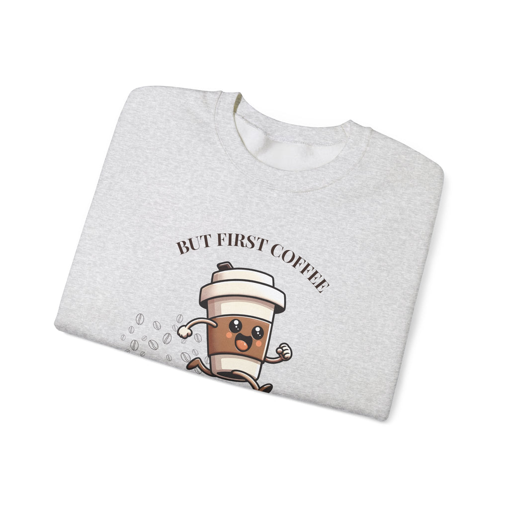 Cute Coffee Lover Sweatshirt, Unisex Crewneck, Gift for Coffee Lovers, Funny Coffee Apparel, Cozy Relaxed Fit, Casual Everyday Wear