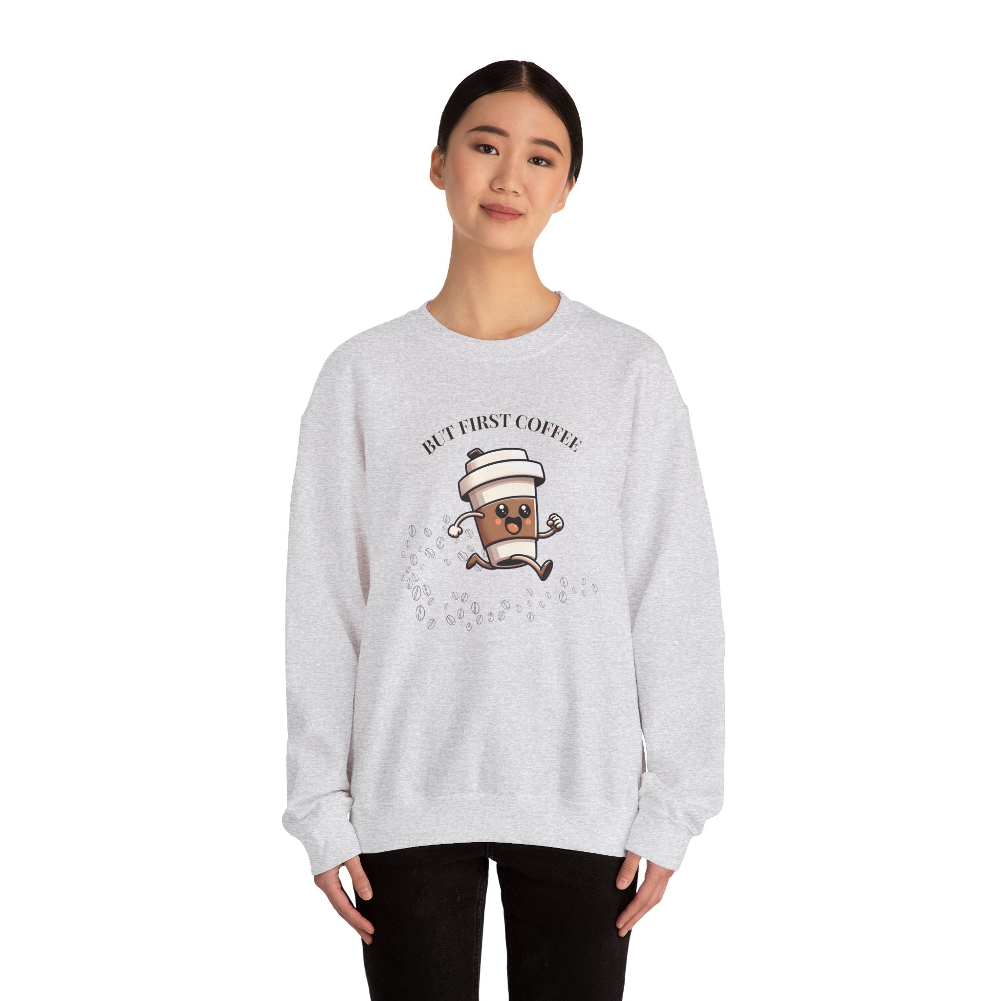 Cute Coffee Lover Sweatshirt, Unisex Crewneck, Gift for Coffee Lovers, Funny Coffee Apparel, Cozy Relaxed Fit, Casual Everyday Wear