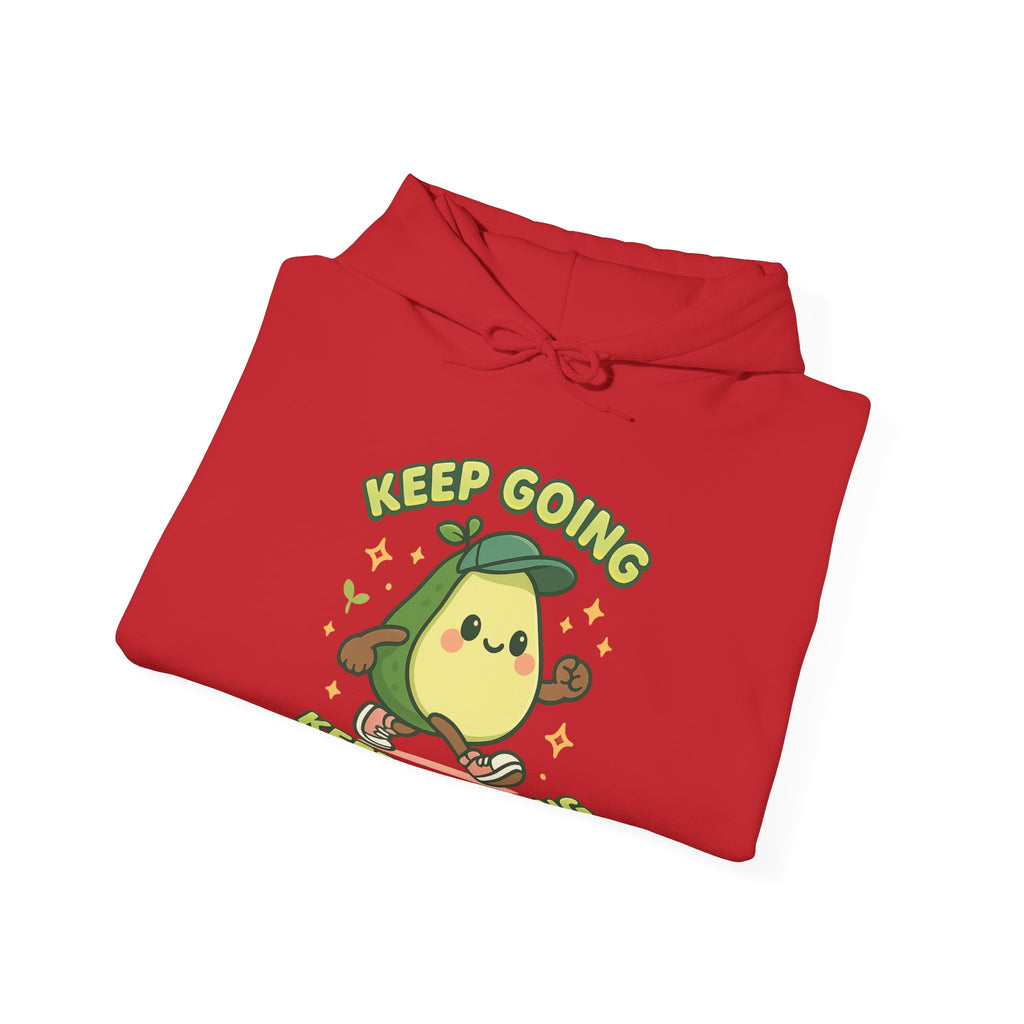 Cute Avocado Inspirational Hoodie - Keep Going, Keep Growing, Fall Fashion, Unique Gift, Comfy Sweatshirt, Cozy Apparel
