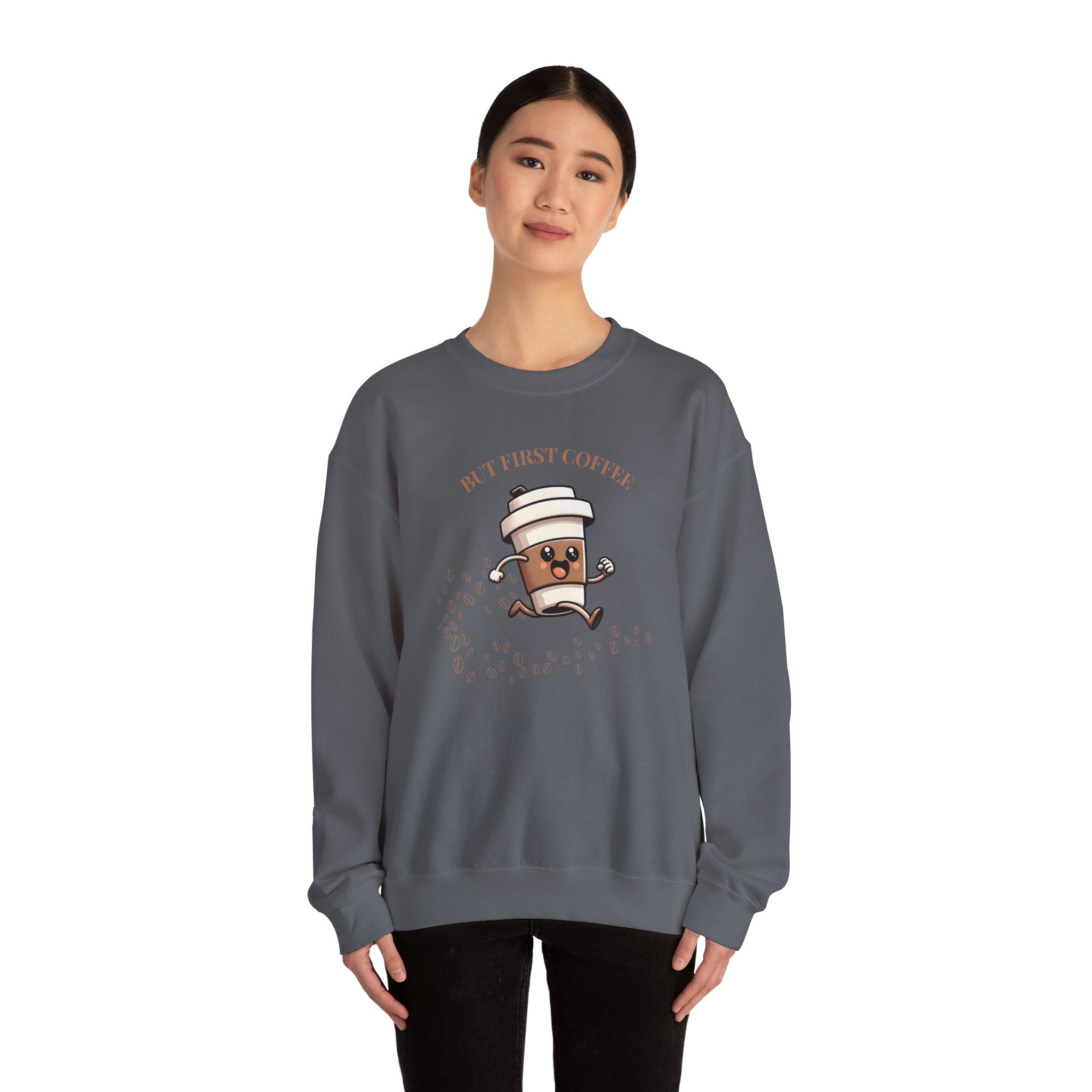 Cute Coffee Lover Sweatshirt, Unisex Crewneck, Gift for Coffee Lovers, Funny Coffee Apparel, Cozy Relaxed Fit, Casual Everyday Wear