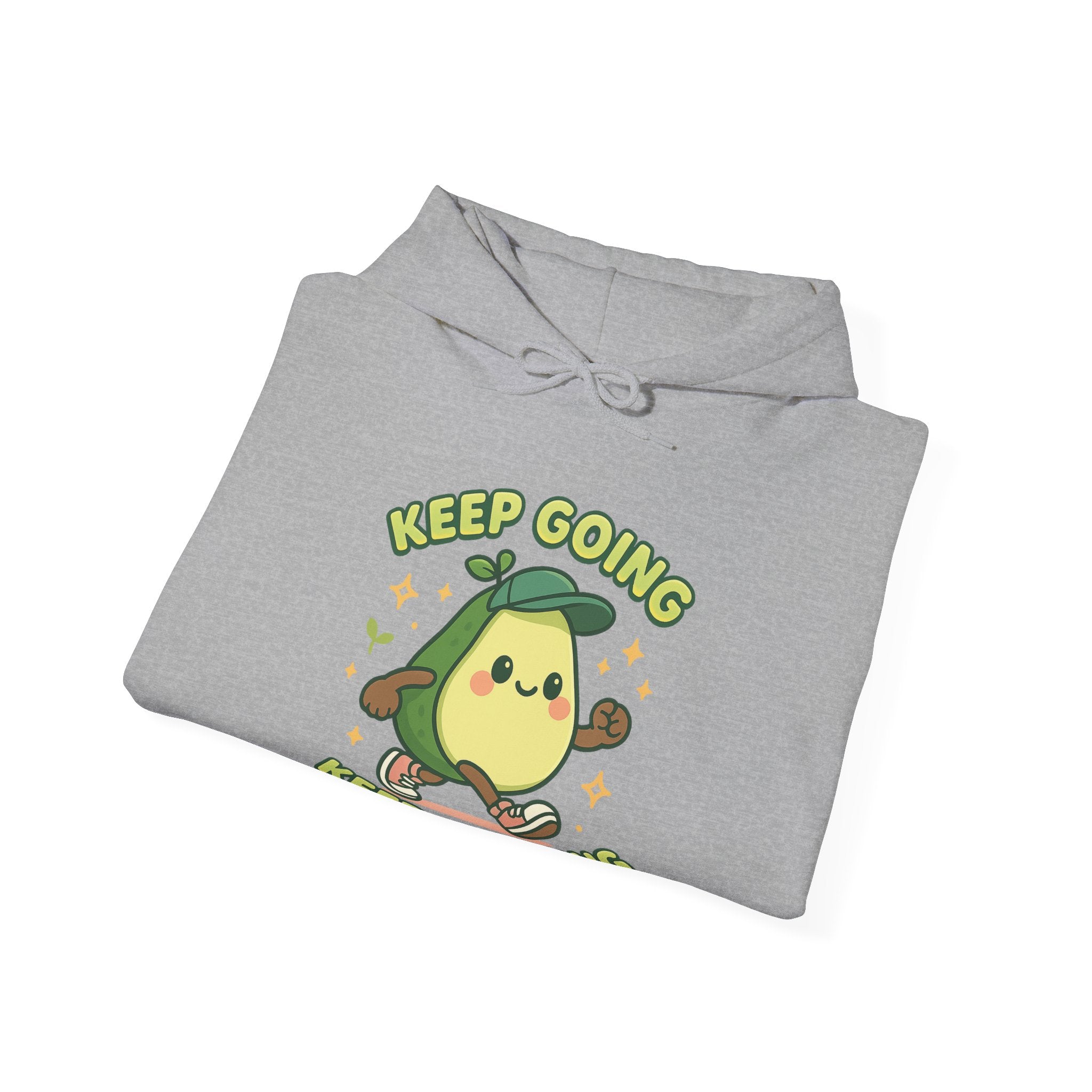 Cute Avocado Inspirational Hoodie - Keep Going, Keep Growing, Fall Fashion, Unique Gift, Comfy Sweatshirt, Cozy Apparel