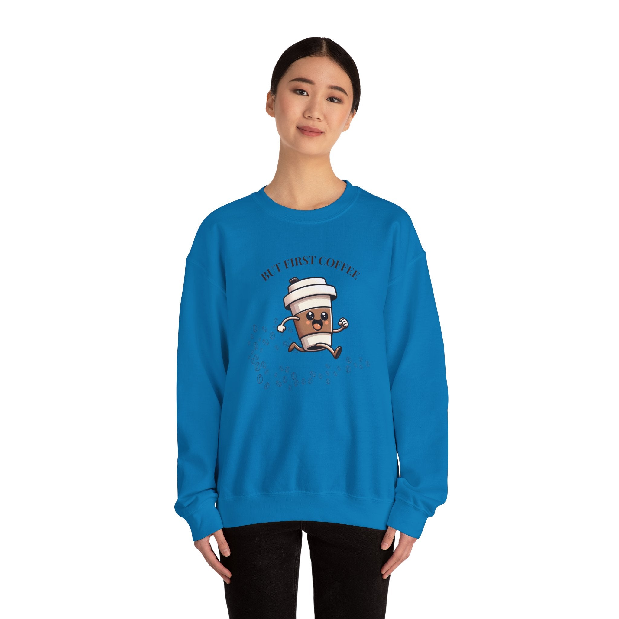 Cute Coffee Lover Sweatshirt, Unisex Crewneck, Gift for Coffee Lovers, Funny Coffee Apparel, Cozy Relaxed Fit, Casual Everyday Wear