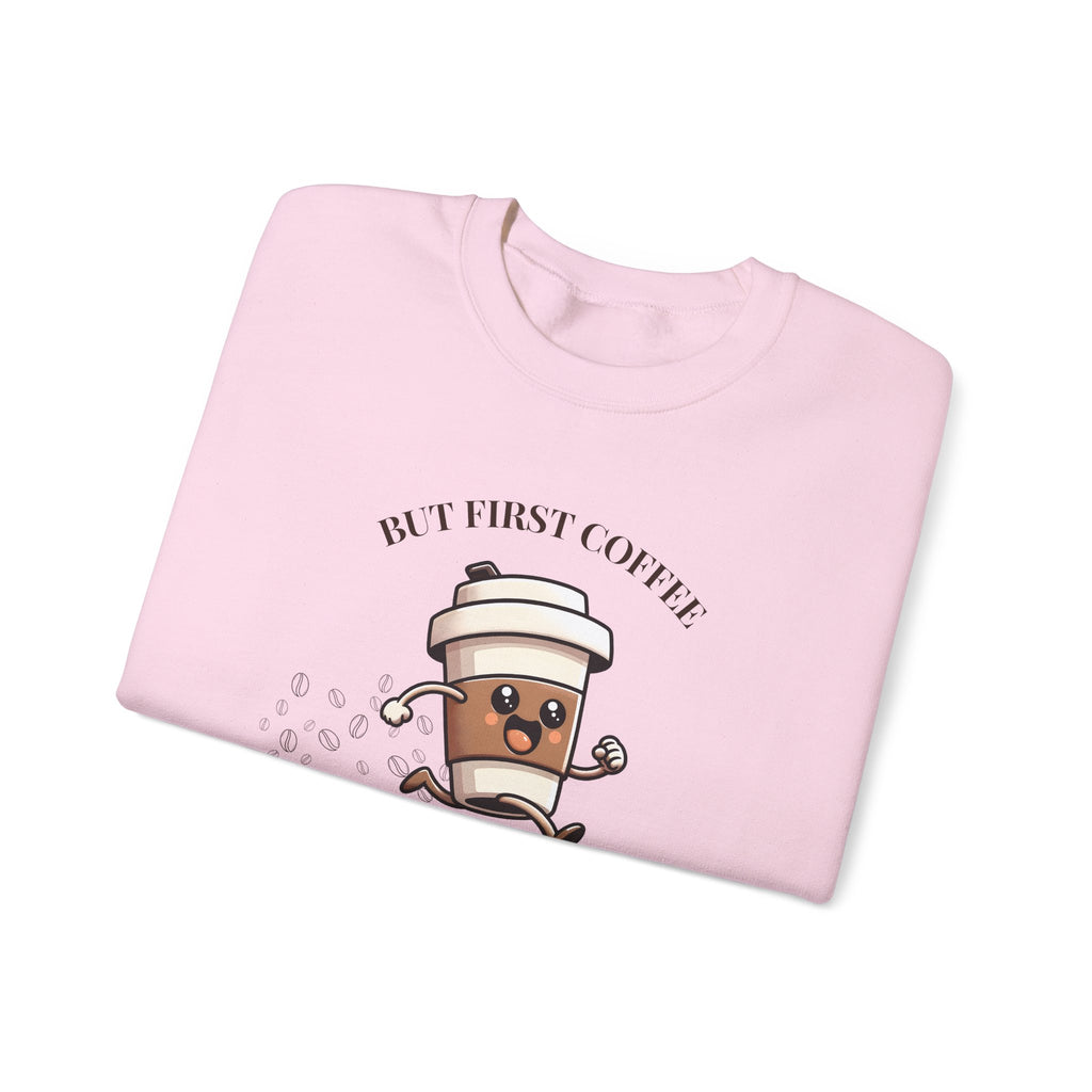 Cute Coffee Lover Sweatshirt, Unisex Crewneck, Gift for Coffee Lovers, Funny Coffee Apparel, Cozy Relaxed Fit, Casual Everyday Wear