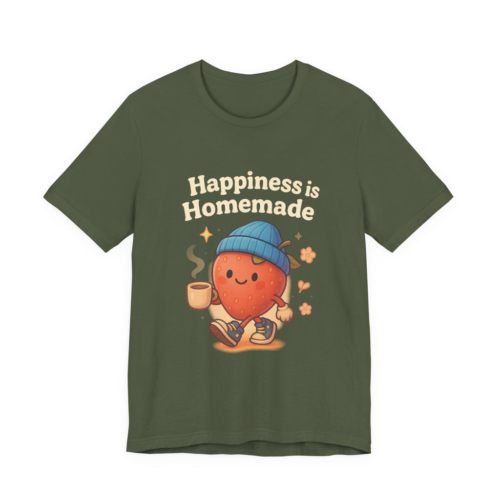 Happiness is Homemade Tee, Cute Graphic Tee, Unisex T-Shirt, Casual Wear, Gift for Food Lovers, Fall Fashion