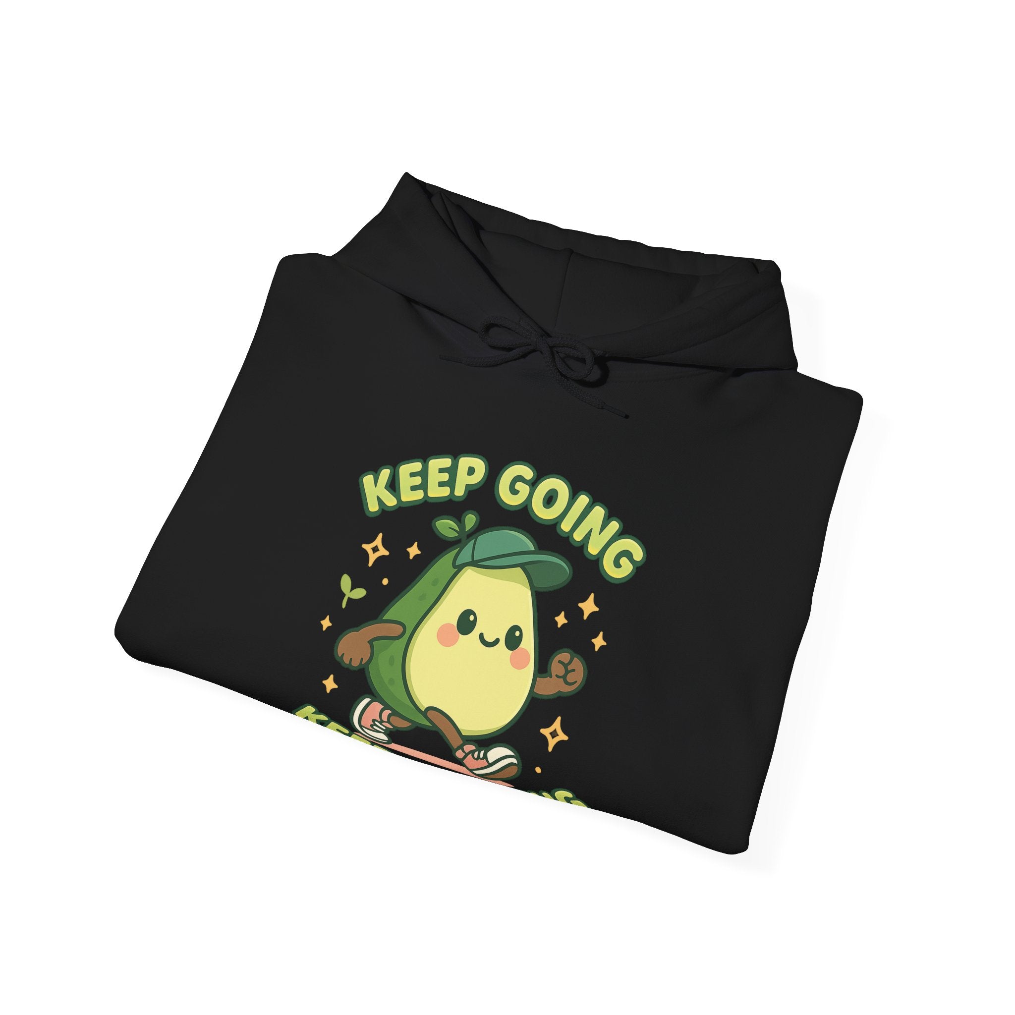 Cute Avocado Inspirational Hoodie - Keep Going, Keep Growing, Fall Fashion, Unique Gift, Comfy Sweatshirt, Cozy Apparel