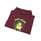 Cute Avocado Inspirational Hoodie - Keep Going, Keep Growing, Fall Fashion, Unique Gift, Comfy Sweatshirt, Cozy Apparel