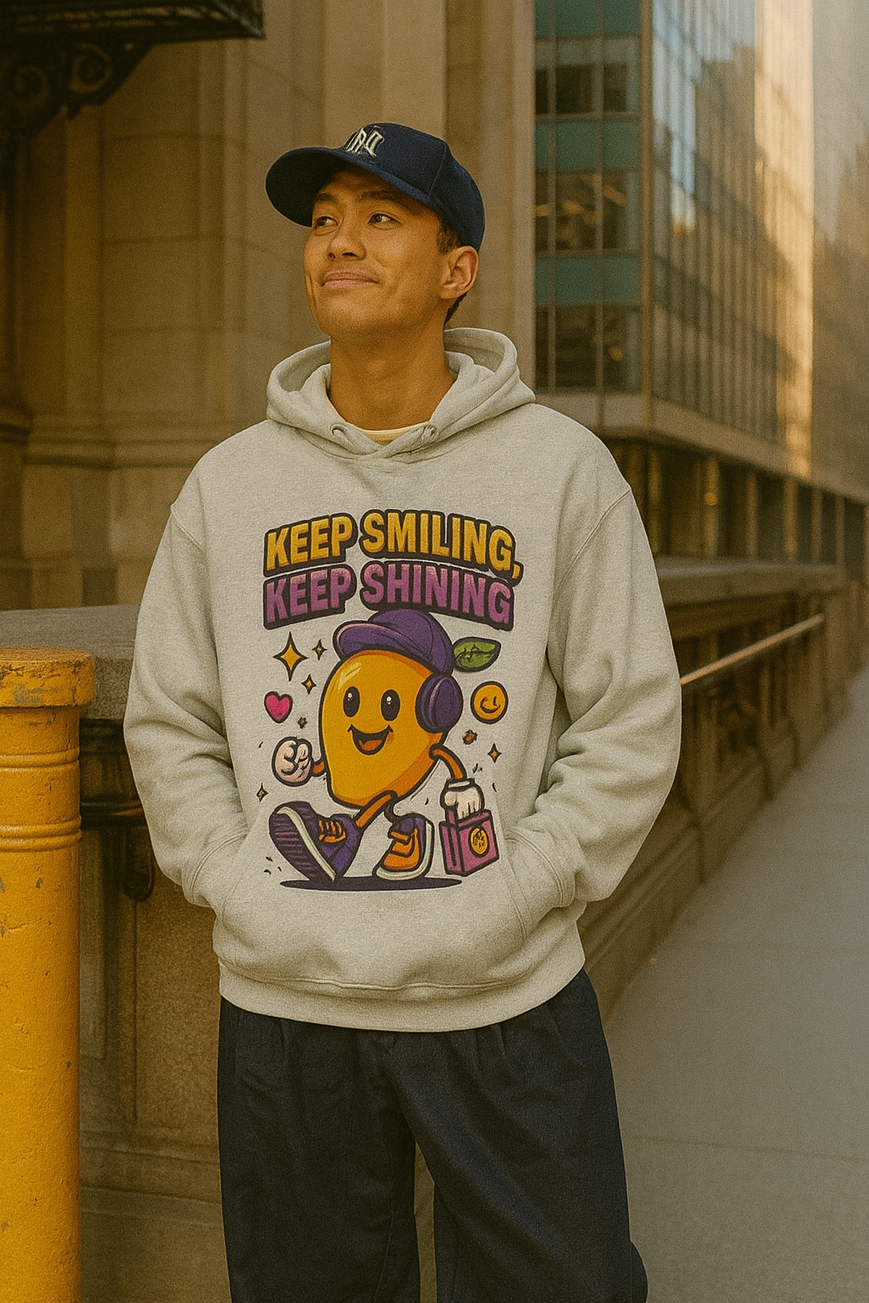 Keep Smiling, Keep Shining - Positive Vibes & Everyday Comfort Hoodie